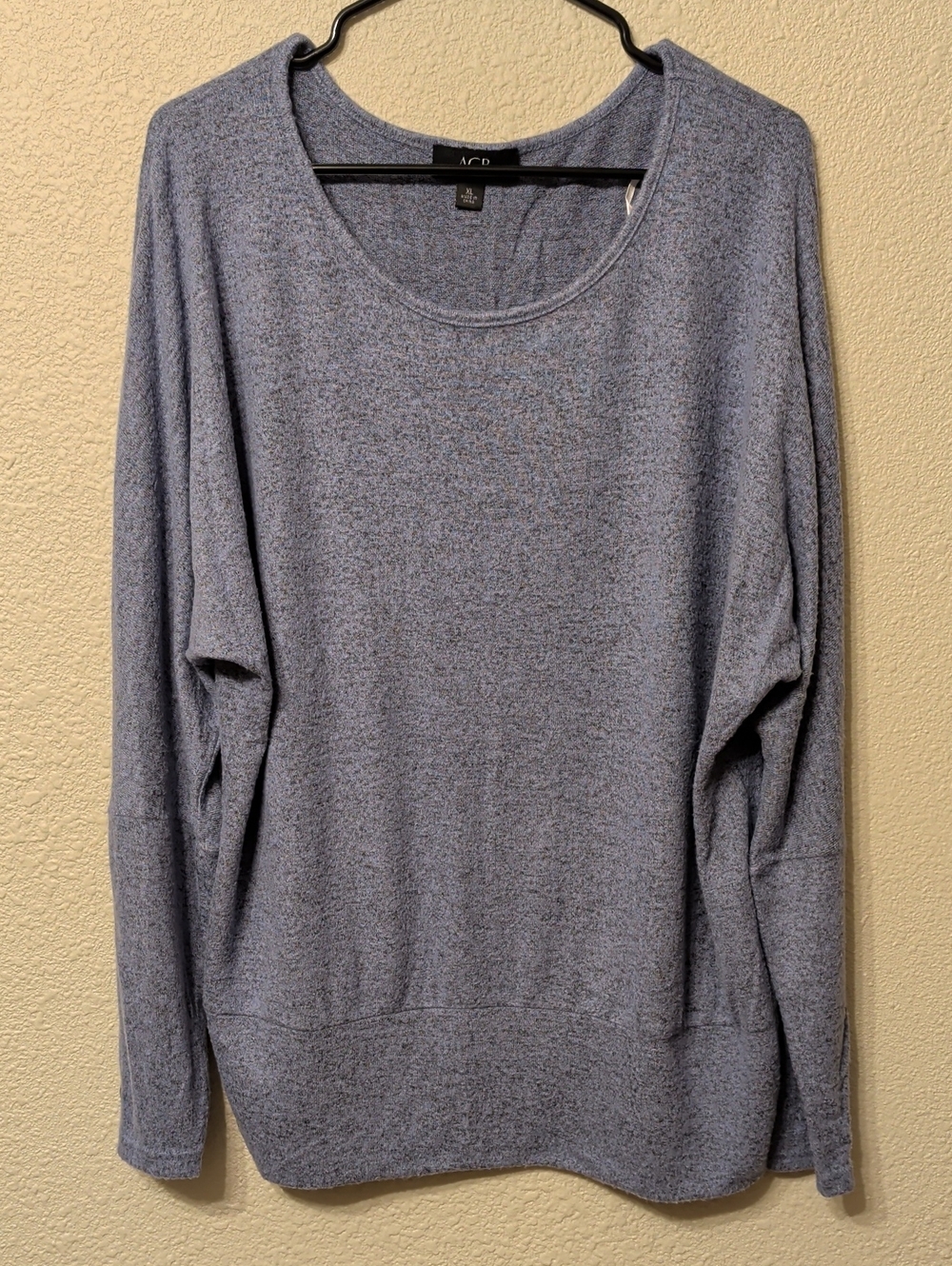 AGB Heathered Light Blue Scoop Neck Sweater